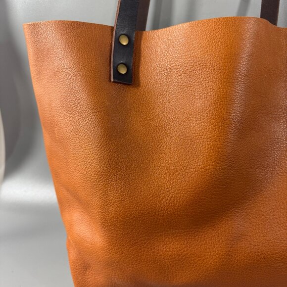 NWOT Portland Leather Goods Brown Leather Tote Bag - Picture 6 of 14